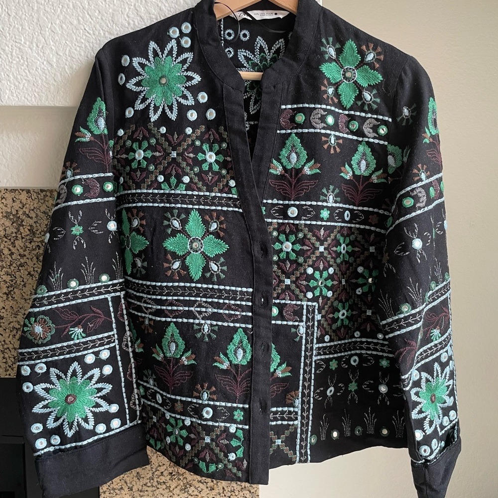 Zara embroidered jacket